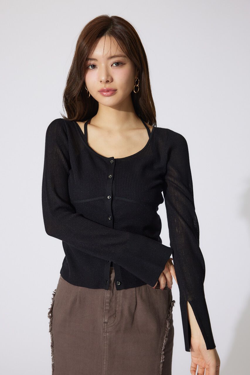 rienda「リボンデティールキャミセットカーディガン」|キャミソール|