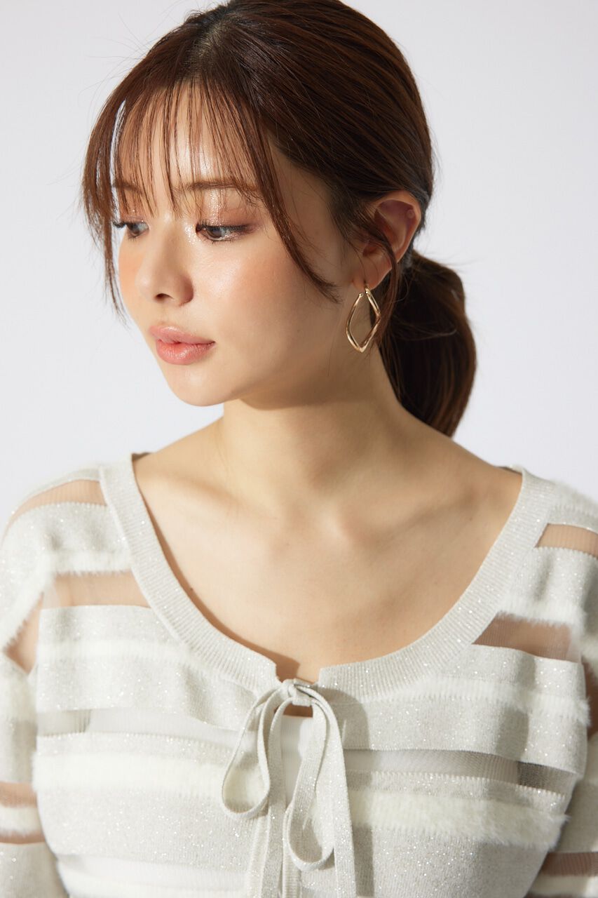 rienda「シアーボーダーニットカーディガン」|カーディガン|