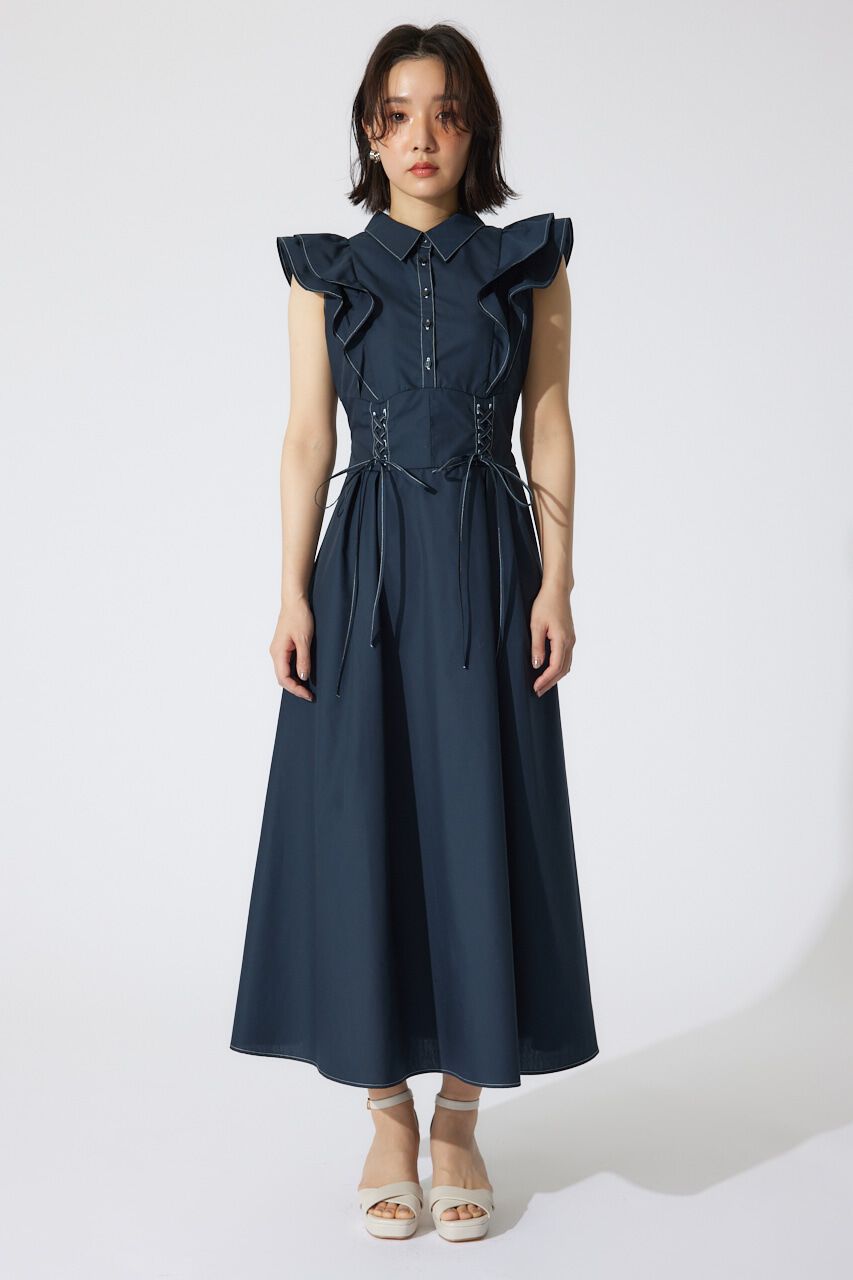 rienda「レースアップフリルワンピース」|ワンピース|