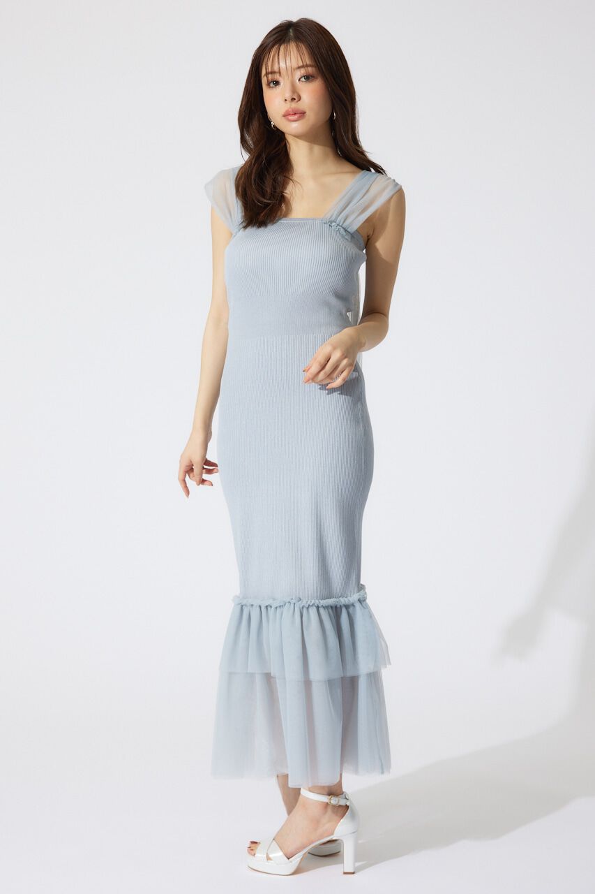 rienda「チュールレイヤードホルターニットワンピース」|ワンピース|