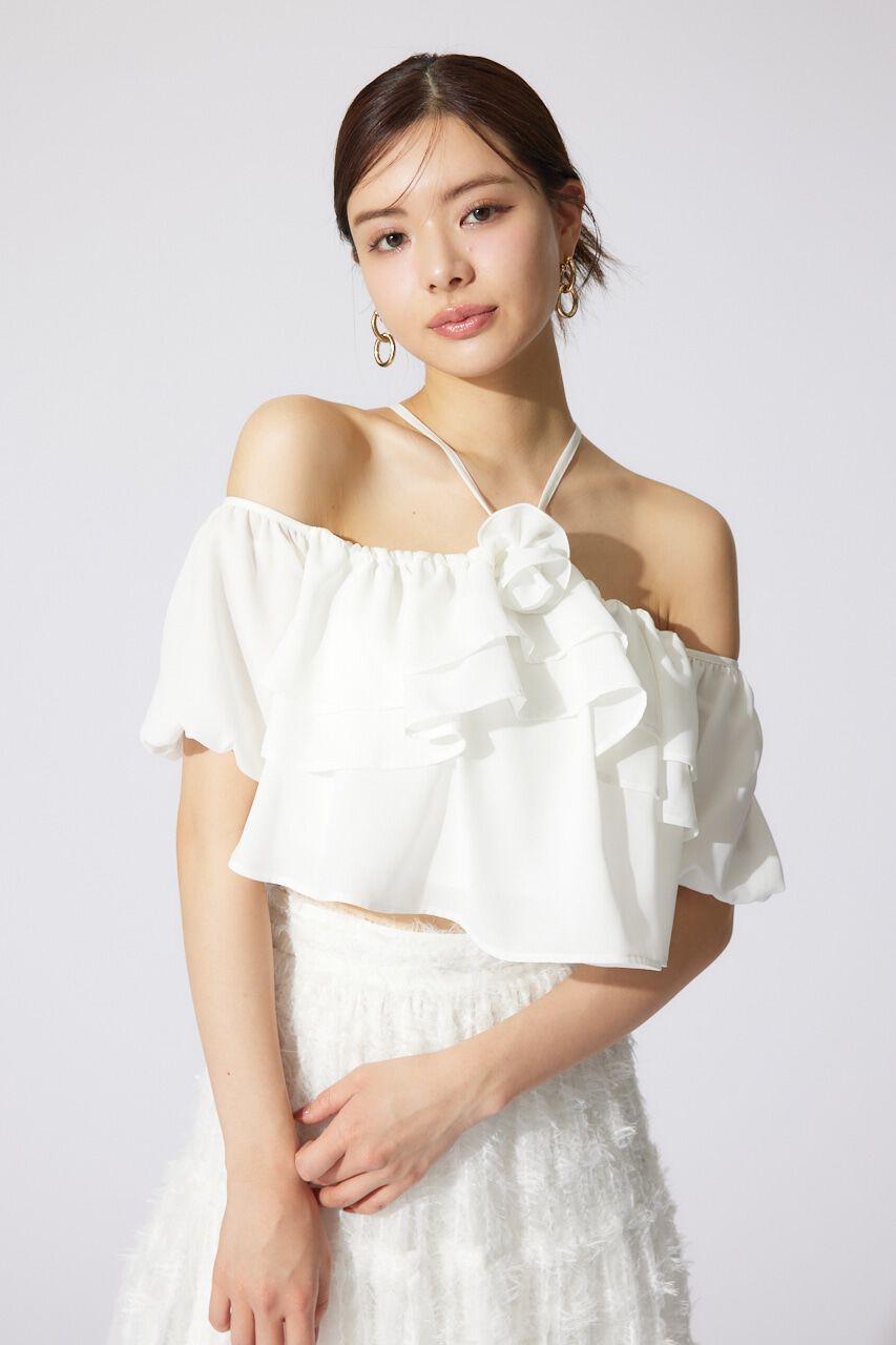 rienda「バルーンオフショルティアードブラウス」|シャツ・ブラウス|