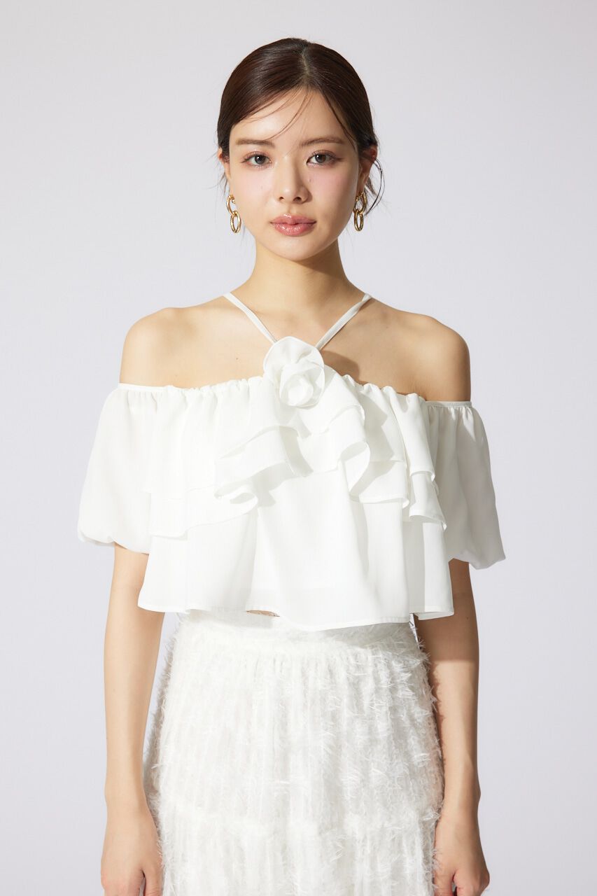 rienda「バルーンオフショルティアードブラウス」|シャツ・ブラウス|