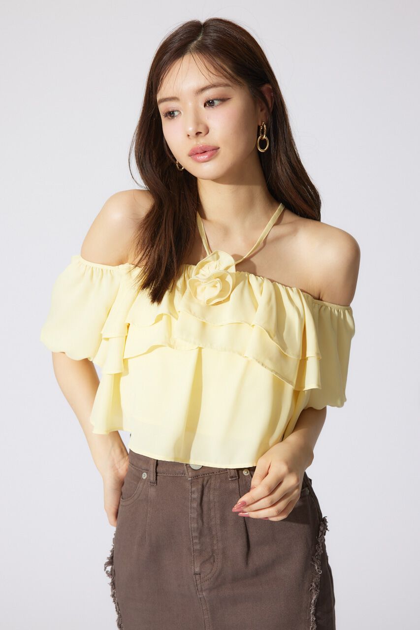 rienda「バルーンオフショルティアードブラウス」|シャツ・ブラウス|