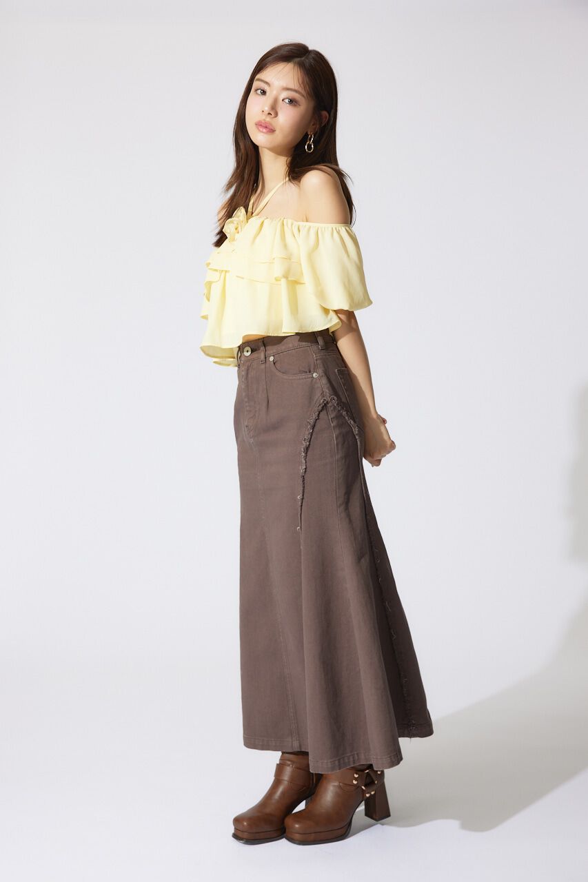 rienda「バルーンオフショルティアードブラウス」|シャツ・ブラウス|