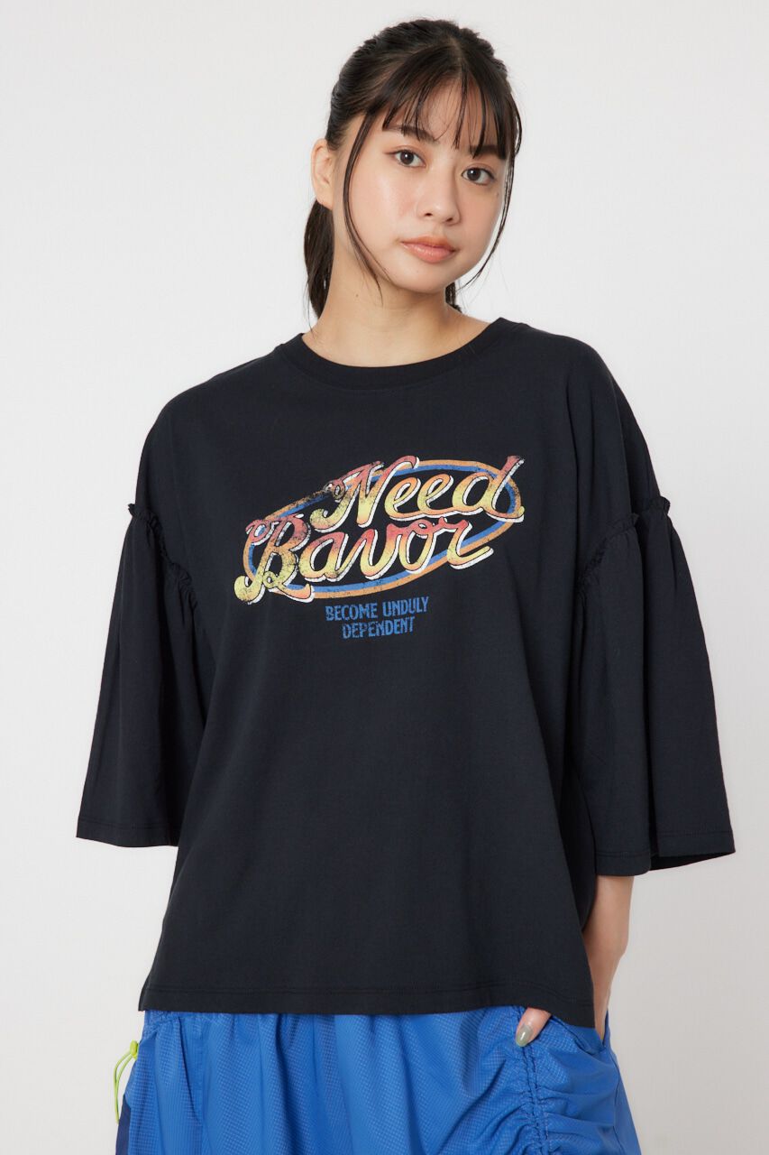 RODEO CROWNS「JP TOUR 袖フリルトップス」|Tシャツ・カットソー|BLK