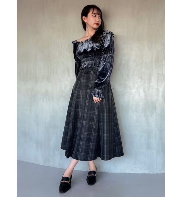 dazzlin「オフショルベロアトップス」|Tシャツ・カットソー|