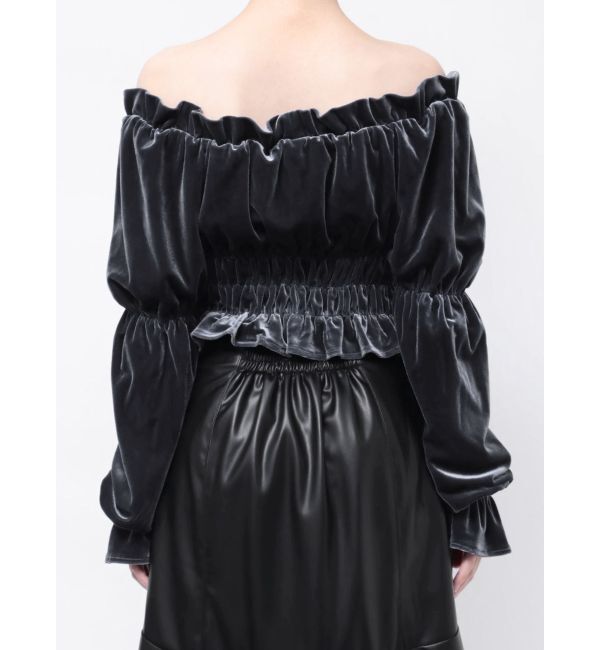 dazzlin「オフショルベロアトップス」|Tシャツ・カットソー|