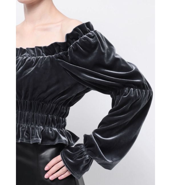 dazzlin「オフショルベロアトップス」|Tシャツ・カットソー|