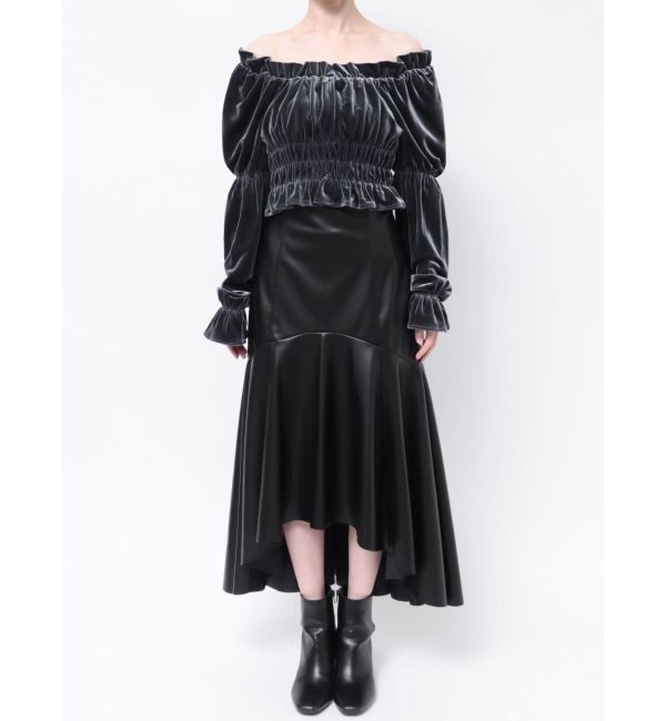 dazzlin「オフショルベロアトップス」|Tシャツ・カットソー|