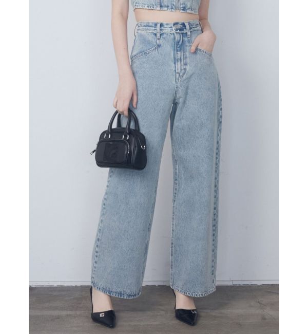 EMODA「ベルトフリンジジャストウエストジーンズ」|デニム|