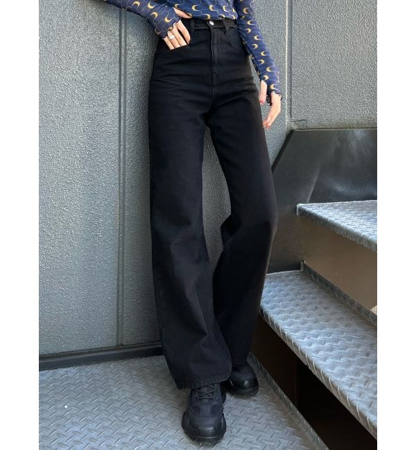 EMODA「ベルトフリンジジャストウエストジーンズ」|デニム|