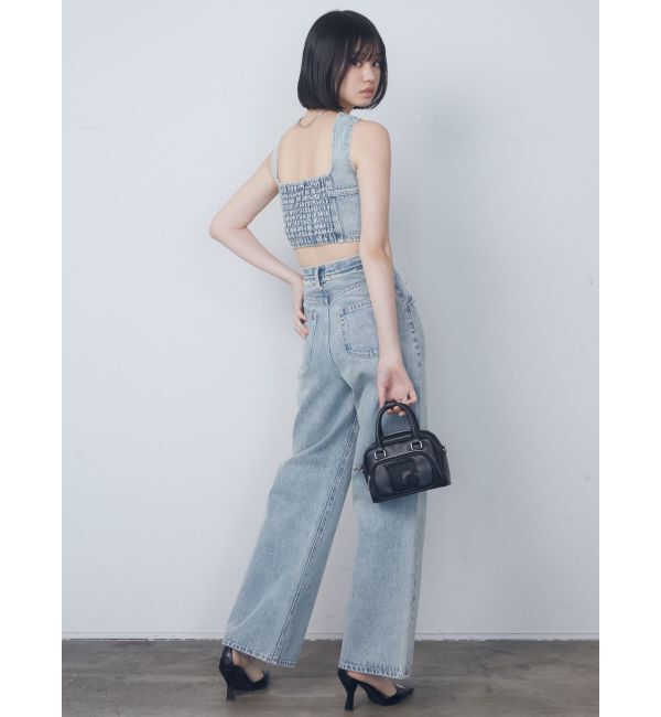 EMODA「ベルトフリンジジャストウエストジーンズ」|デニム|