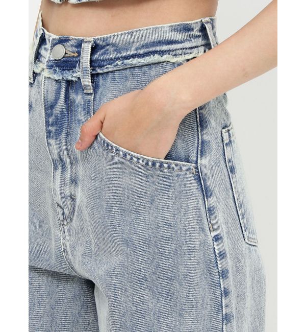 EMODA「ベルトフリンジジャストウエストジーンズ」|デニム|