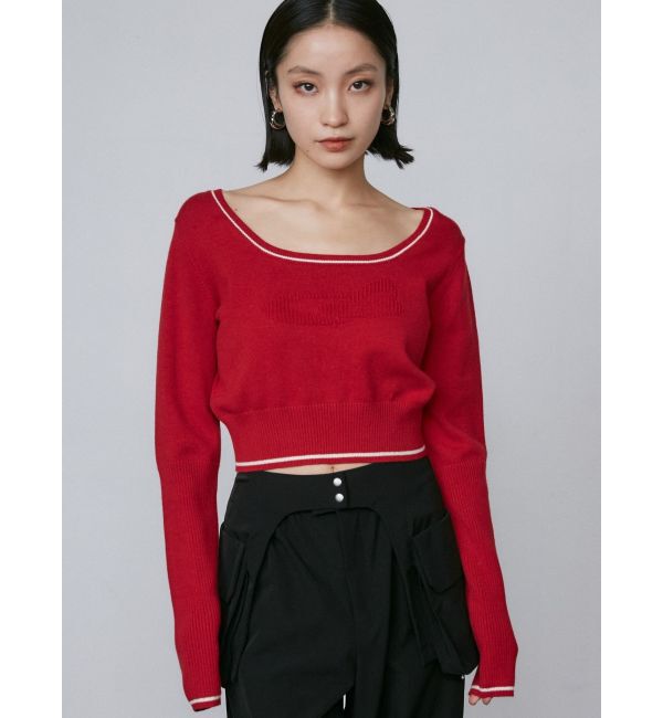 EMODA「ラウンドロゴコンパクトニット」|ニット・セーター|