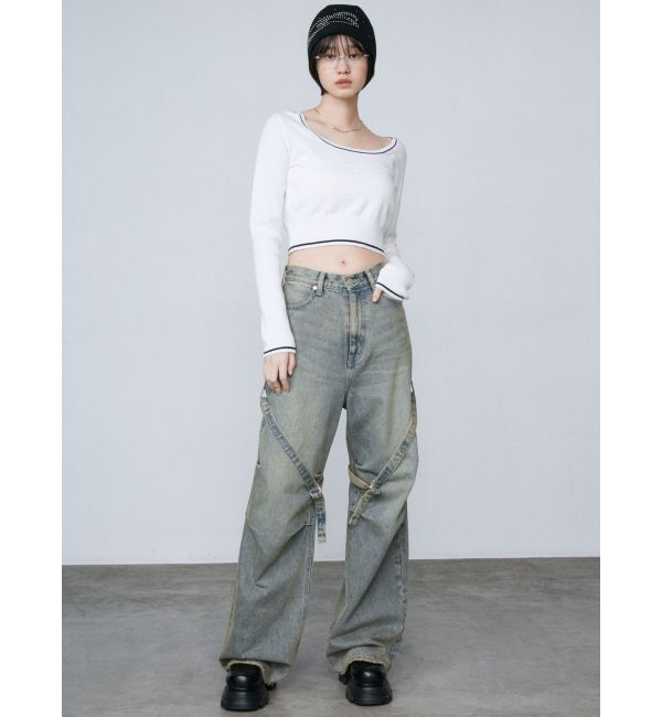 EMODA「ラウンドロゴコンパクトニット」|ニット・セーター|