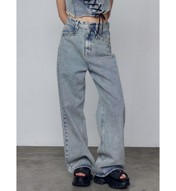 EMODA「カットオフジャストウエストジーンズ」|デニム|