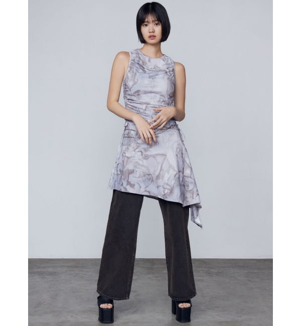 EMODA「カットオフジャストウエストジーンズ」|デニム|