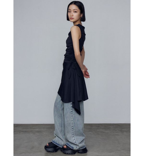 EMODA「カットオフジャストウエストジーンズ」|デニム|