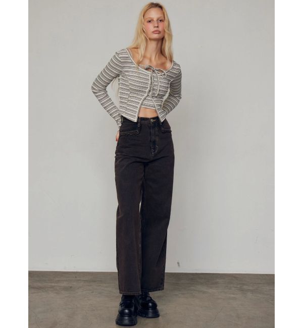 EMODA「カットオフジャストウエストジーンズ」|デニム|