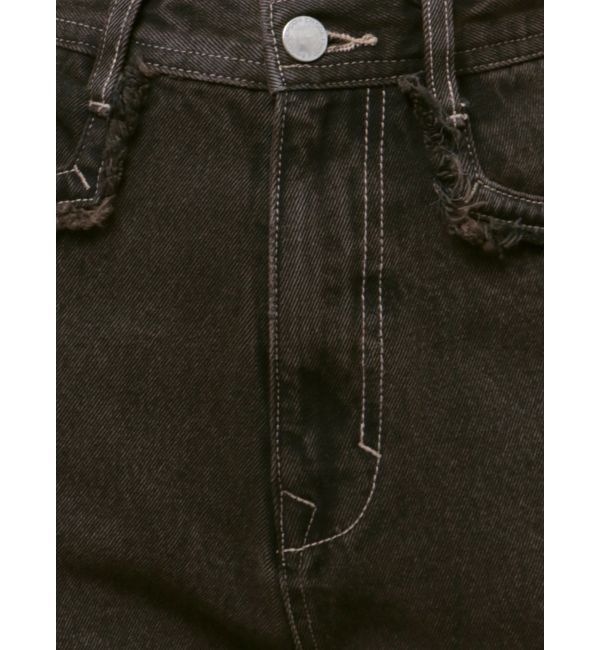 EMODA「カットオフジャストウエストジーンズ」|デニム|