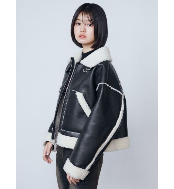 EMODA「ショートフェイクムートンブルゾン」|ブルゾン・スタジャン|