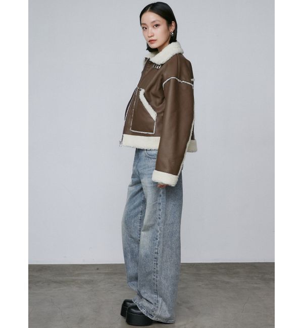 EMODA「ショートフェイクムートンブルゾン」|ブルゾン・スタジャン|