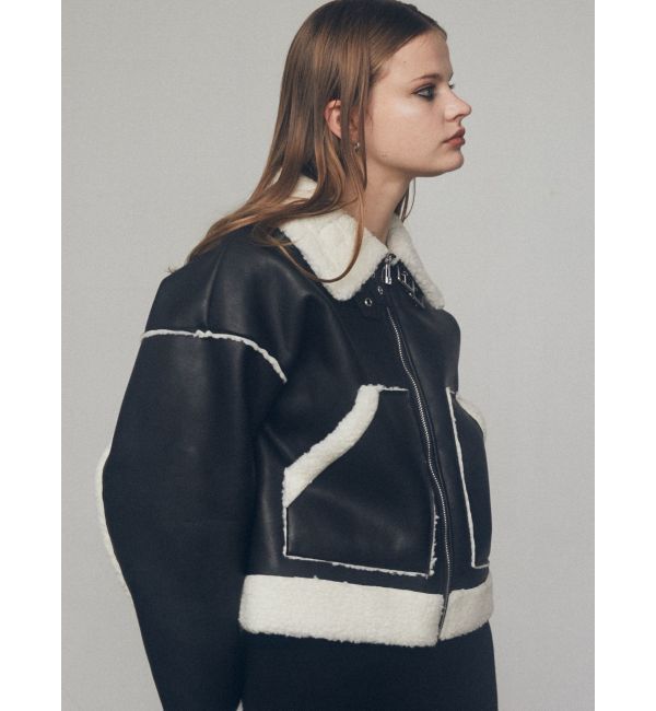 EMODA「ショートフェイクムートンブルゾン」|ブルゾン・スタジャン|