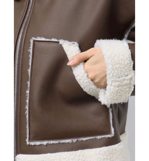 EMODA「ショートフェイクムートンブルゾン」|ブルゾン・スタジャン|