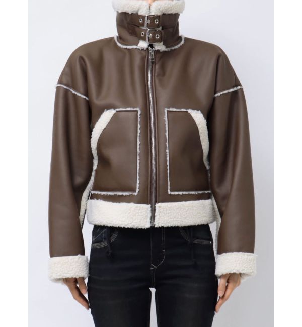 EMODA「ショートフェイクムートンブルゾン」|ブルゾン・スタジャン|