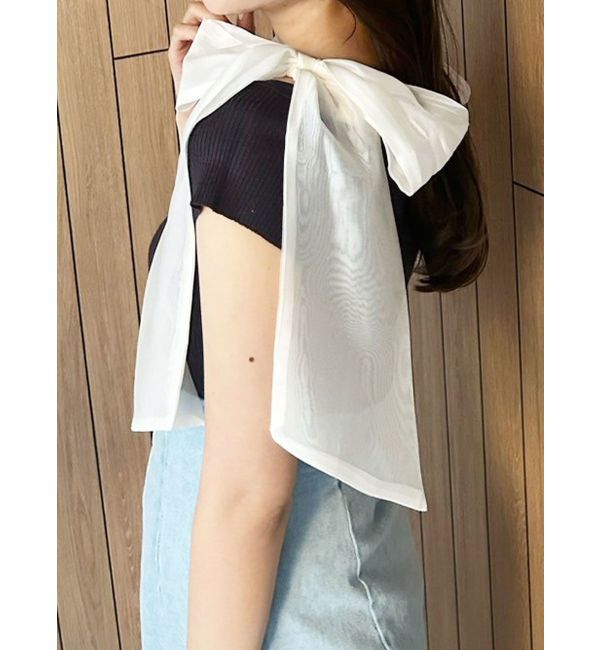 MERCURYDUO「ショルダーリボンニット」|ニット・セーター|