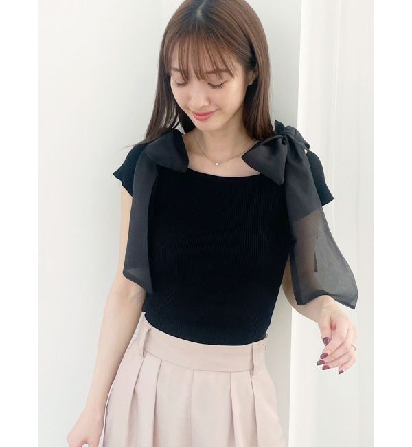 MERCURYDUO「ショルダーリボンニット」|ニット・セーター|