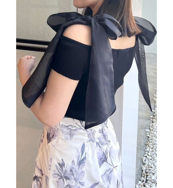 MERCURYDUO「ショルダーリボンニット」|ニット・セーター|