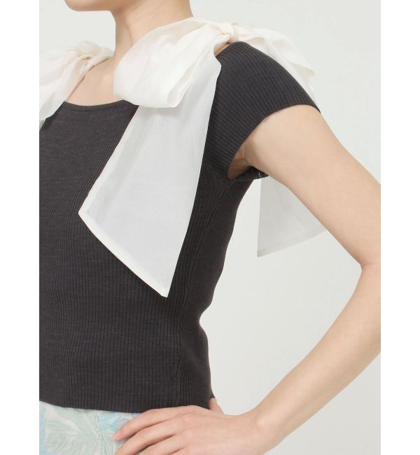 MERCURYDUO「ショルダーリボンニット」|ニット・セーター|