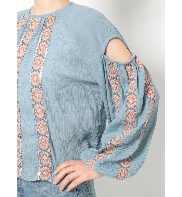 Ungrid「スパンコール刺繍ショートブラウス」|シャツ・ブラウス|