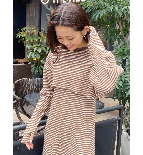 Ungrid「レイヤードテレコキャミワンピース」|ワンピース|