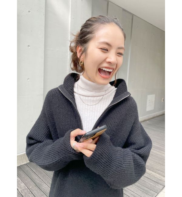 Ungrid「【WEB限定】ハイネックジップニットワンピース」|ワンピース|