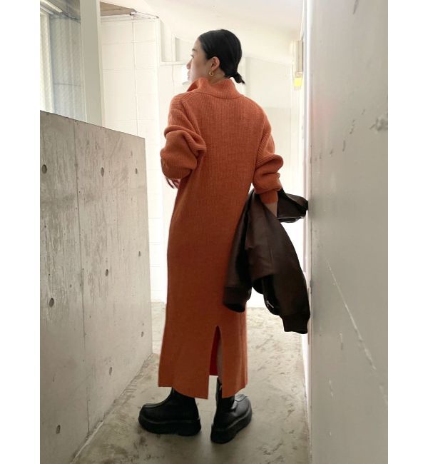 Ungrid「【WEB限定】ハイネックジップニットワンピース」|ワンピース|