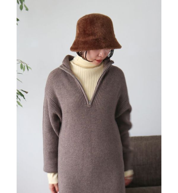 Ungrid「【WEB限定】ハイネックジップニットワンピース」|ワンピース|