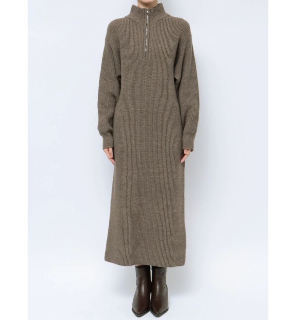 Ungrid「【WEB限定】ハイネックジップニットワンピース」|ワンピース|