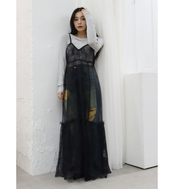 EVRIS「レースコンビロングキャミワンピース」|ワンピース|