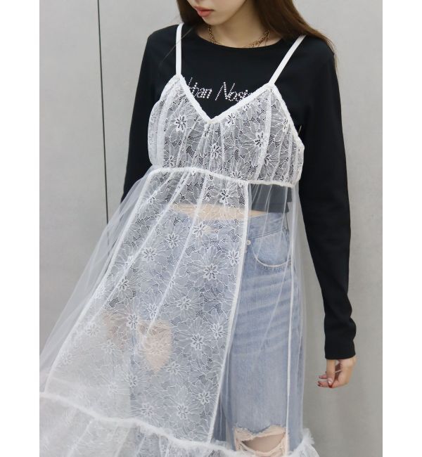 EVRIS「レースコンビロングキャミワンピース」|ワンピース|