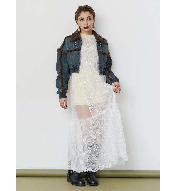 EVRIS「レースコンビロングキャミワンピース」|ワンピース|