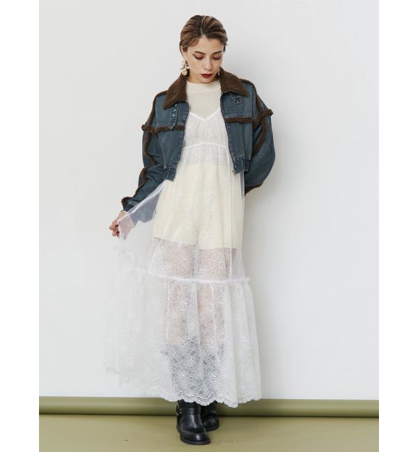 EVRIS「レースコンビロングキャミワンピース」|ワンピース|