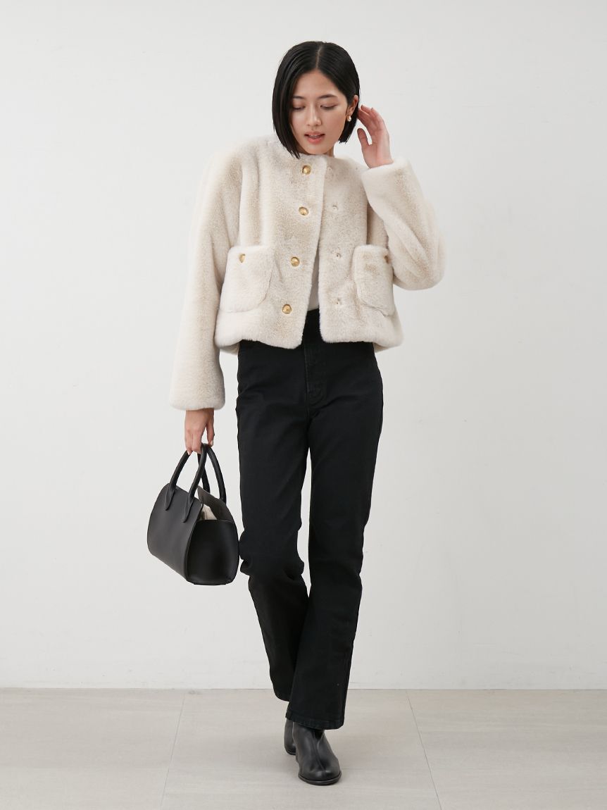 金釦クロップドファージャケット（Mila Owen）｜ルミネのファッション