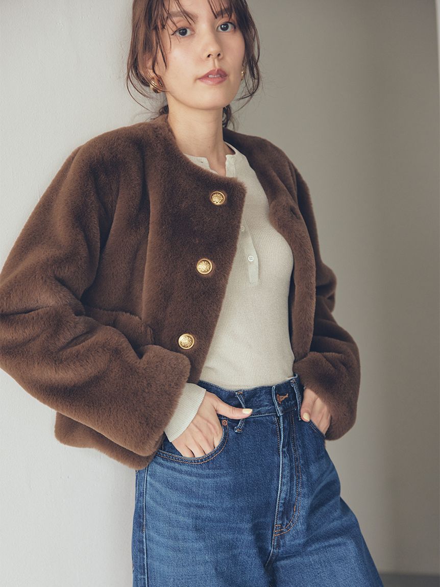 金釦クロップドファージャケット（Mila Owen）｜ルミネのファッション
