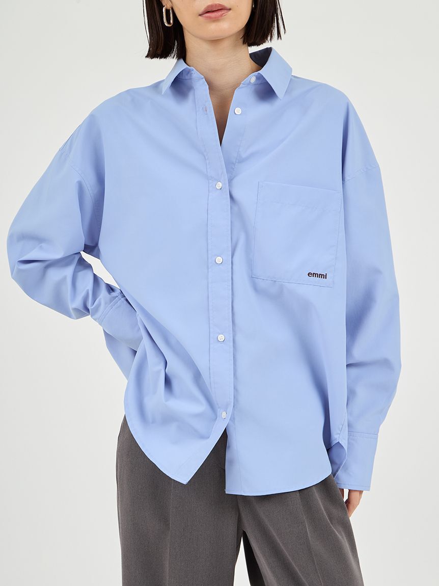 emmi atelier「emmiロゴ刺繍シャツ」|シャツ・ブラウス|