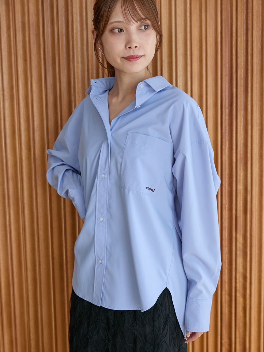 emmi atelier「emmiロゴ刺繍シャツ」|シャツ・ブラウス|BLU