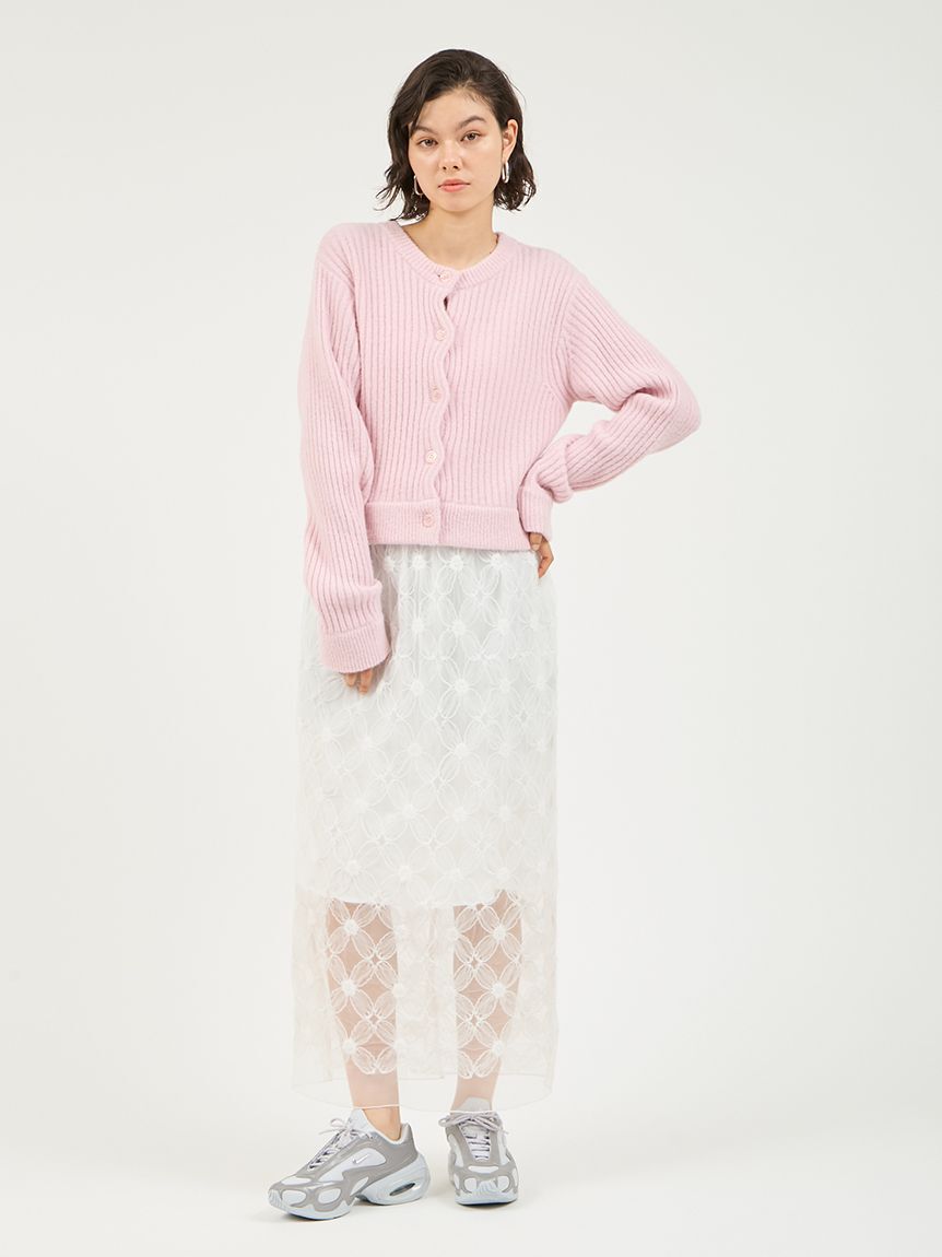 emmi atelier「ブラッシュドアンサンブルニット」|カーディガン|