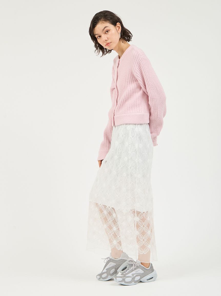 emmi atelier「ブラッシュドアンサンブルニット」|カーディガン|