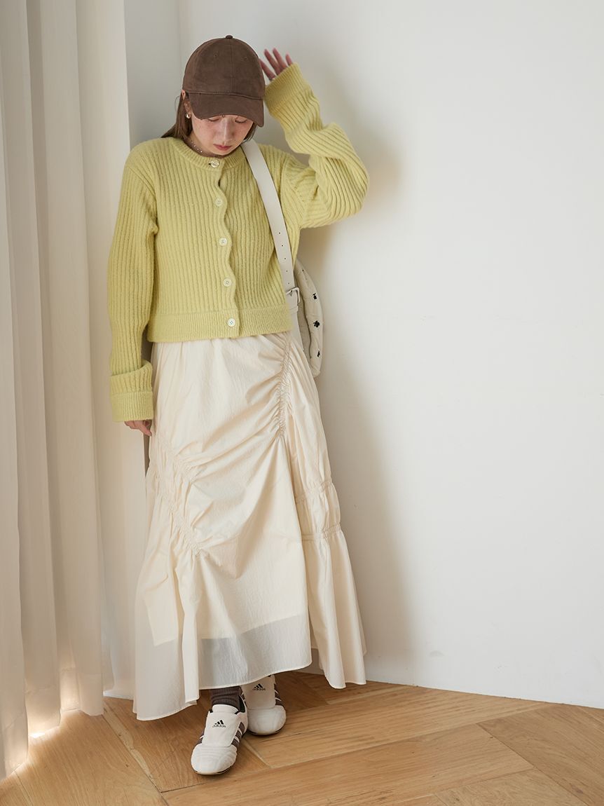 emmi atelier「ブラッシュドアンサンブルニット」|カーディガン|